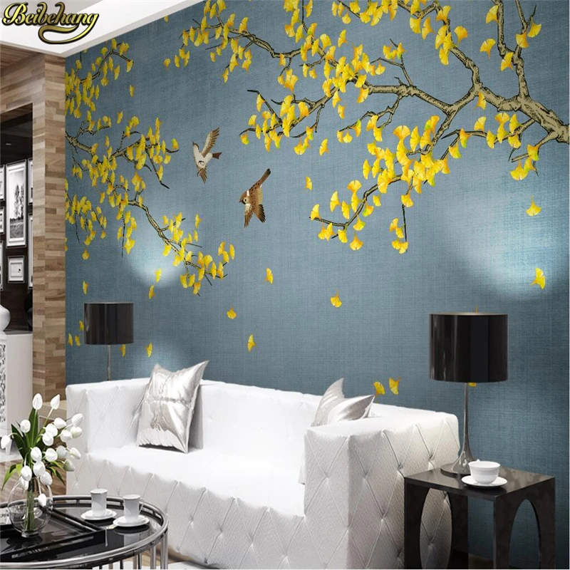 beibehang Custom Ginkgo leaves 3d flooring Photo Wallpaper Mural Wallpapers For Living Room Bedroom wall papers home decor