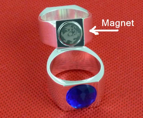 Magnet Ring With Blue Stone Onyx Diamond(19mm/20mm/21mm) Magic Tricks Magician necessary Accessory Close Up Street Gimmick Props