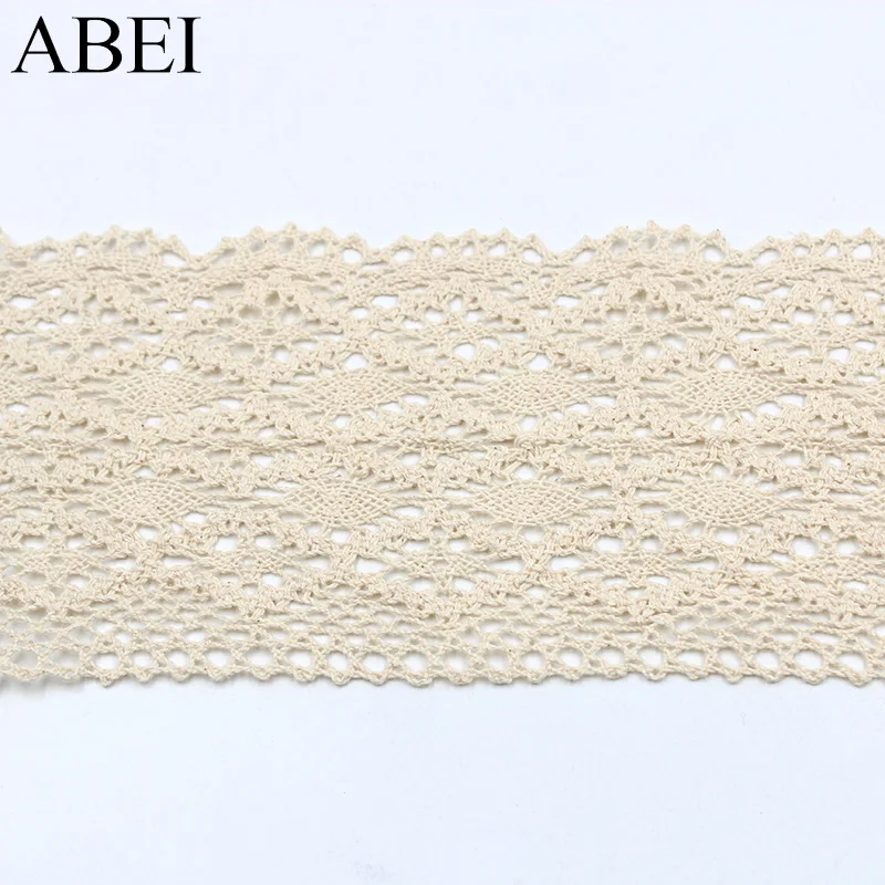 2yards/lot 13cm width Beige Cotton Lace Trims Handmade Sewing Patchwork DIY Wedding Crafts Garment Cotton Fabric Ribbon Supplier