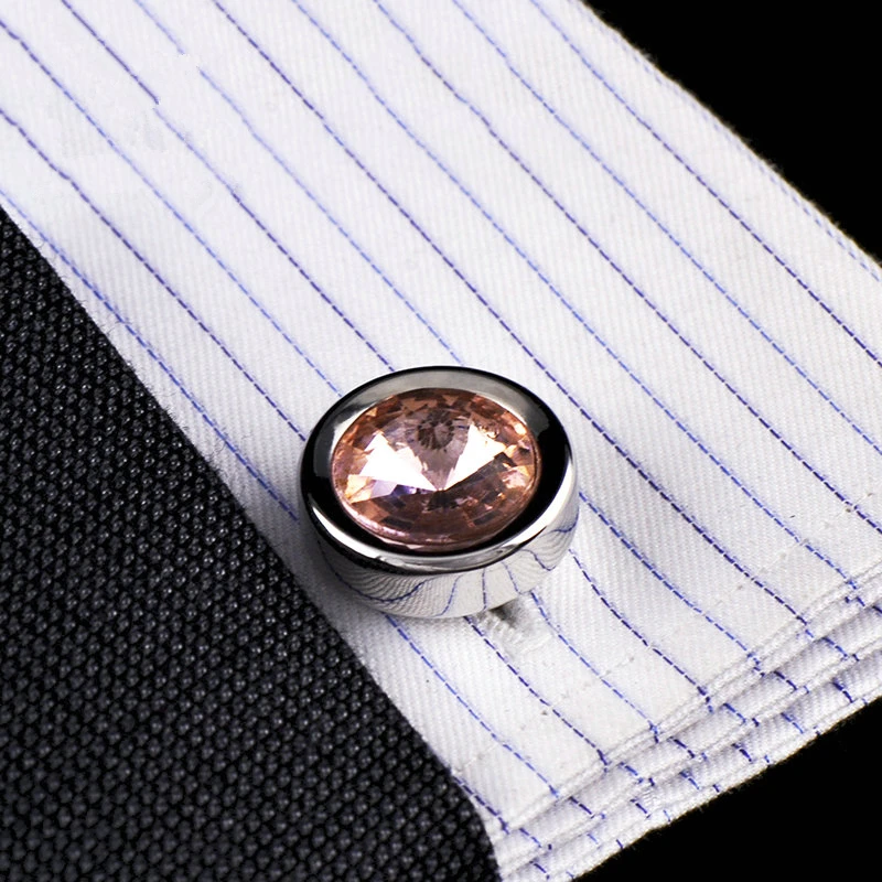 FLEXFIL jewelry shirt Fashion cufflink for men Brand Cuff link Button metal crystal High Quality Wedding Male Free Shipping