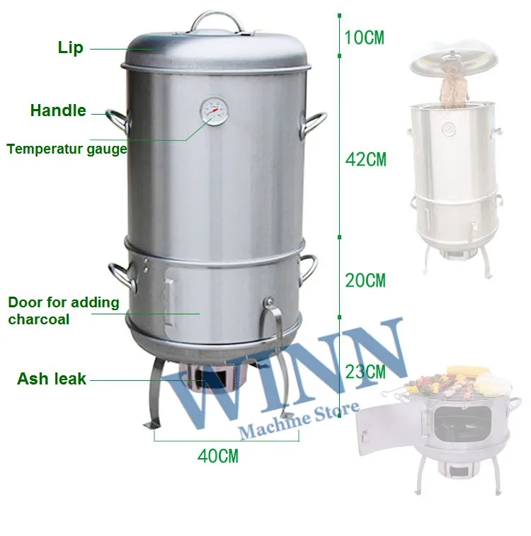 40cm Charbroiler lamb szpikulec grillowanie kuchenka odpinany mięso na grilla wiszący piec stal nierdzewna węgiel broiling piekarnik grill out