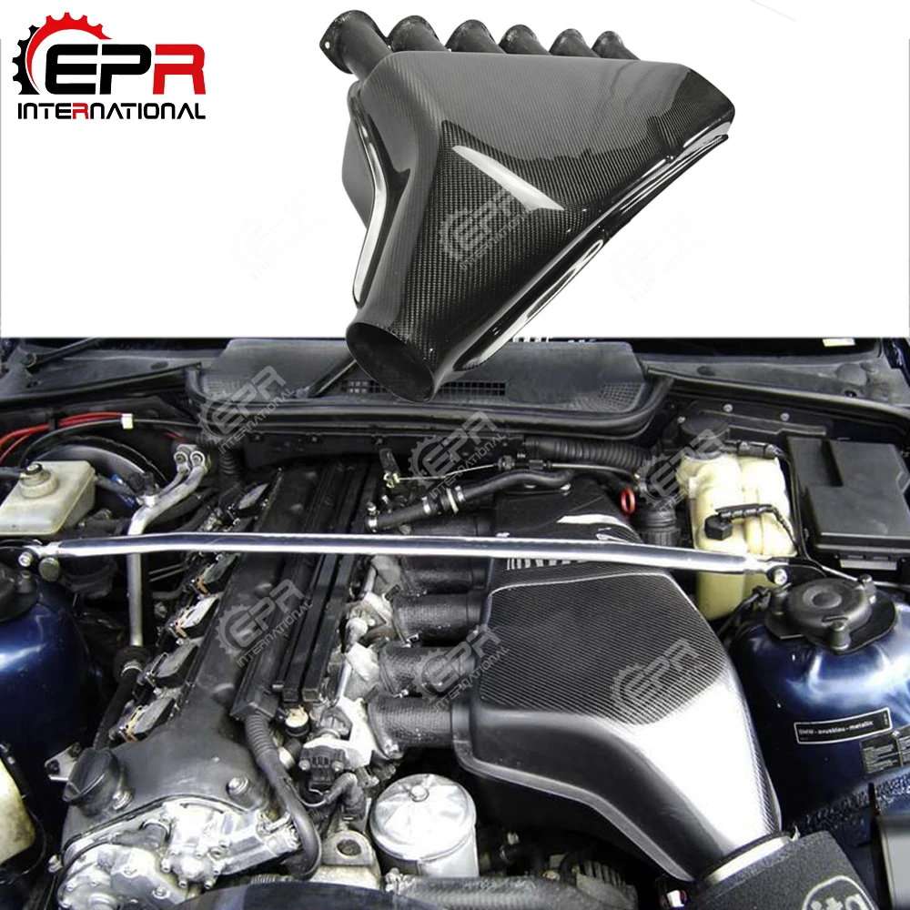 Carbon Fiber Intake For BMW 92-99 E36 M3 3 Series 2 Door Coupe Convertible 4 Door Sedan Box Glossy Fibre Engine Air Vent Duct