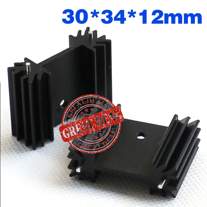 

Free Ship 100PCS Custom high quality Aluminum Heatsink 30*34*12MM TO-22 heatsink black Transistor radiator