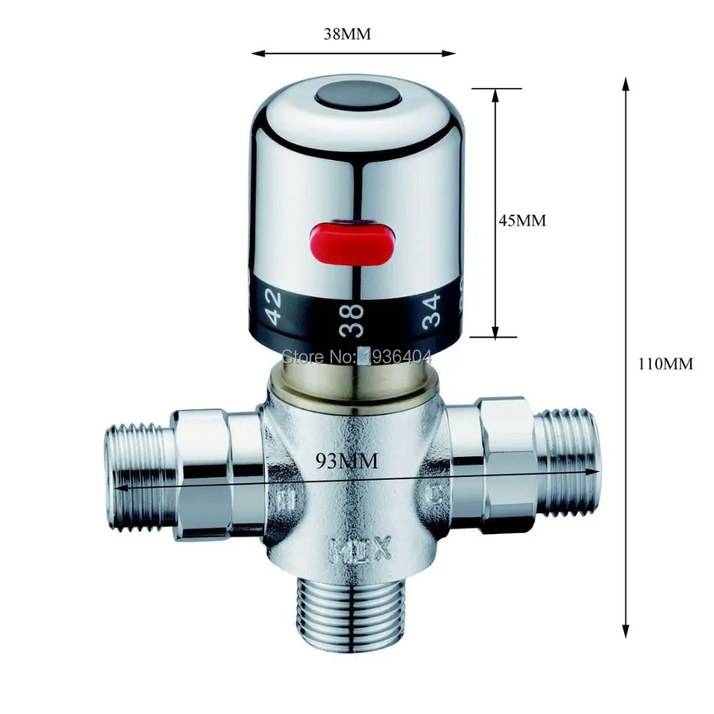 Newest Retail Brass Thermostatic Mixing Valve, Pipe Thermostat Valve, Control the Mixing Water Temperature TR520