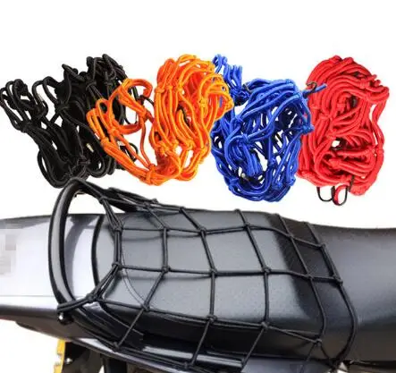 40x40cm motocicleta ajustável 6 ganchos bagagem capacete de carga malha rede elástica rede de bagagem da motocicleta