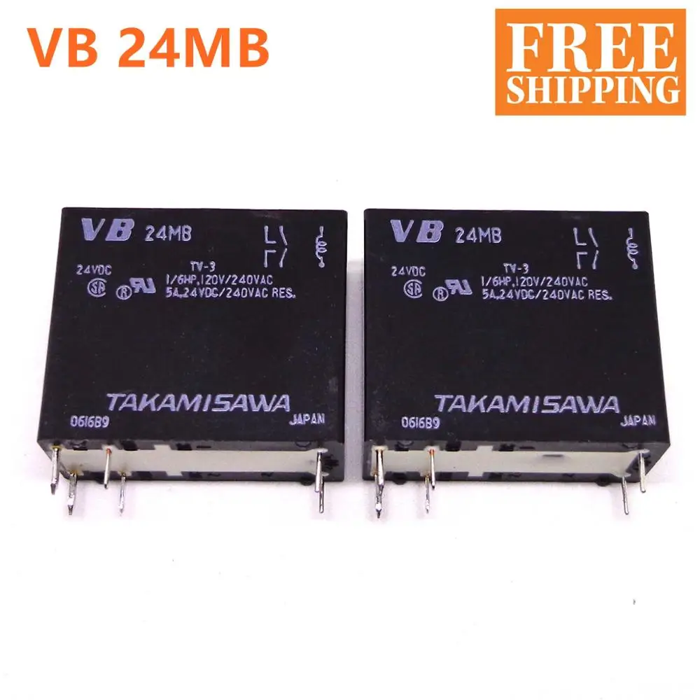 10PCS TAKAMISAWA RELAY VB24MB 24VDC 12V 16A 1NO / 5A 2NO HF HF115F-I replaces general