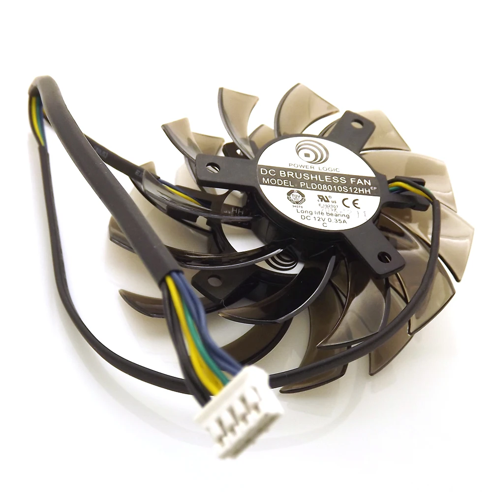 شحن مجاني 2 قطعة/الوحدة PLD08010S12HH 75 مللي متر 12V 0.35A ل MSI GTX 560 570 580 R6770 R6870 R6950 التوأم Frozr II فيديو بطاقة المزدوج مروحة