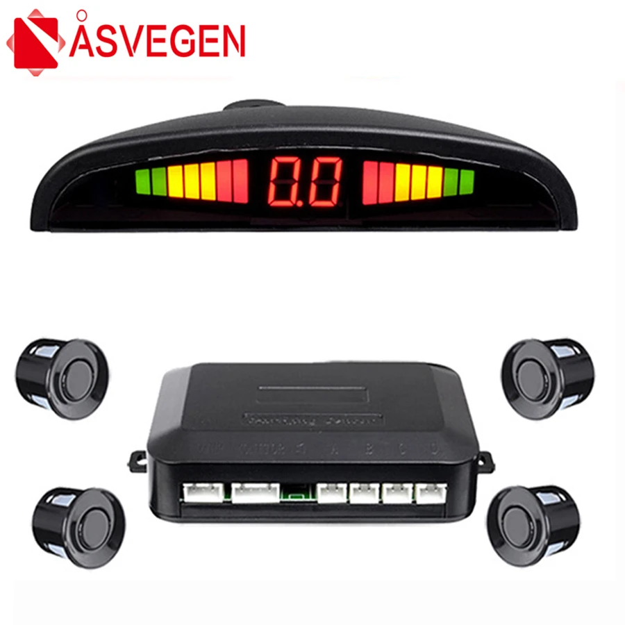 Voice reminder Car Auto Parktronic LED Parking Sensor 4 Sensors Reverse Backup Parking Radar Monitor Detector System Display