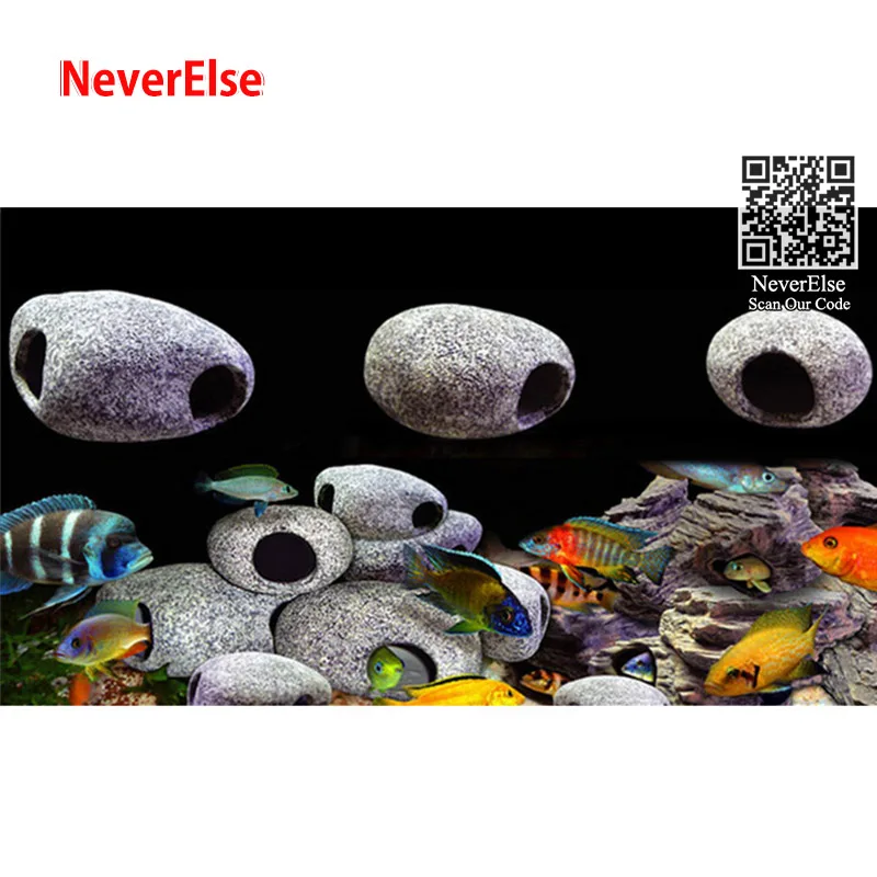 Aquarium Cichlid Tank Stone Cave Realistic Artificial Granite Rock Small Fish Shrimp Hideaway Decoration Ornament Accessories