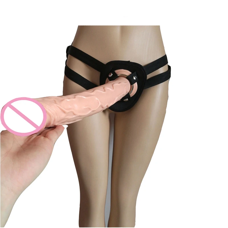 HOWOSEX Long dildos Strap On Dildo suction cup Strapon soft Penis Adjustable Leather Panties Ultra Harness For Lesbian sex toy