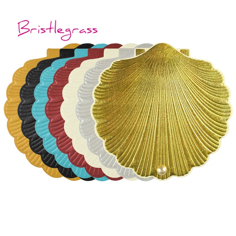 BRISTLEGRASS 30 Set Personalised Print Sea Shell Beach Wedding Invitations Day Evening Invite Party Event Greeting Card Envelope