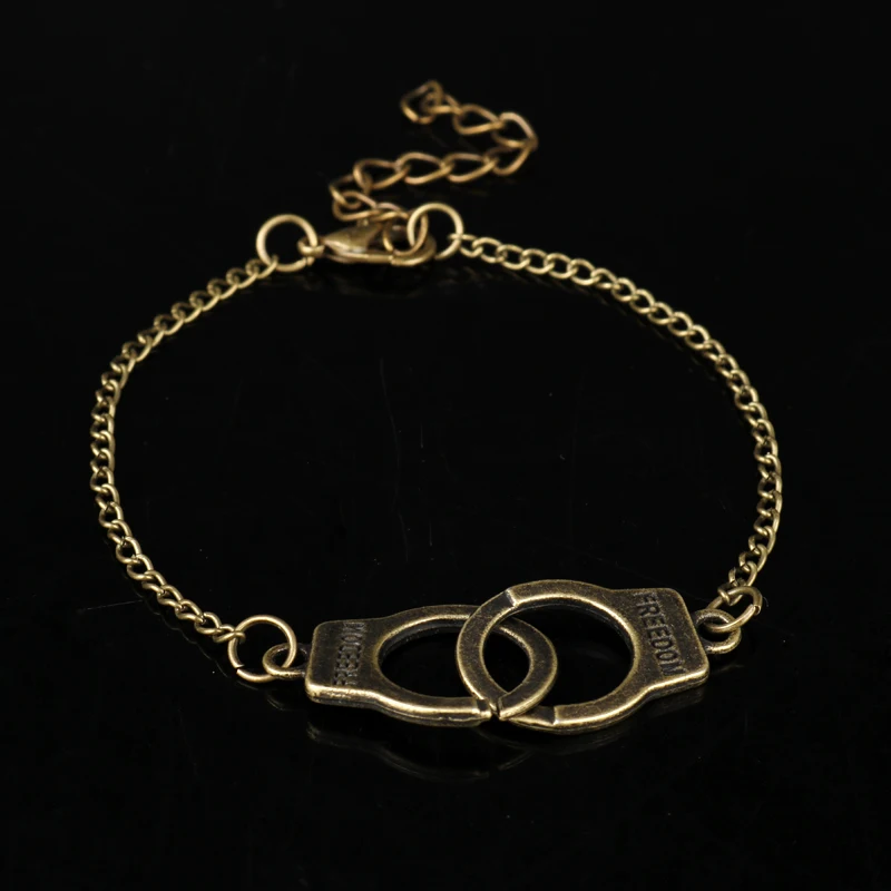 dongsheng Women Accessory 50 Fifty Shades of Grey Handcuffs Bracelets Carved Letters Bracelet Link Chain Lobster clasp Wristbans