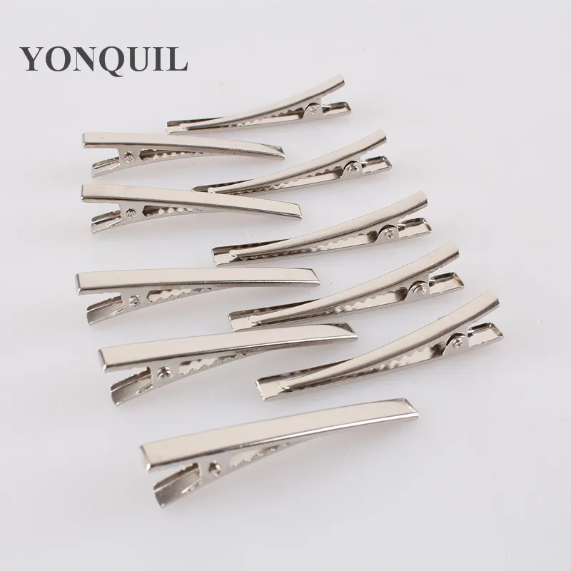 

47Mm 200Pcs/Lot Silver Metal Single Prong Alligator Teeth Hair Clip Barrette Hairpins Hairclip Bow Headwear DIY Hair Accessories