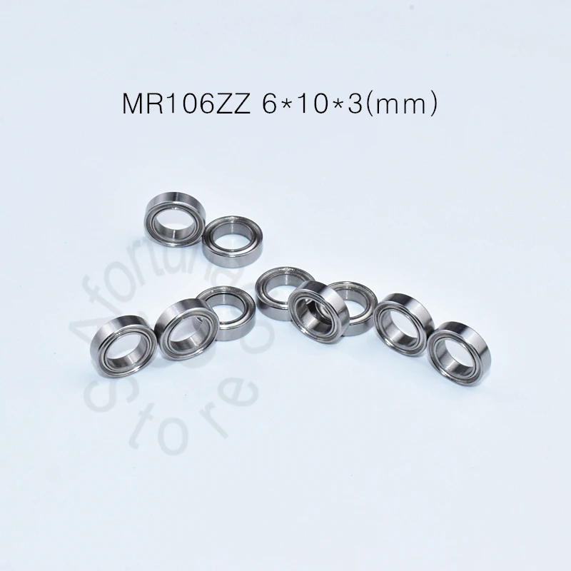 MR106ZZ 6*10*3 (มม.) 10ชิ้น gratis ongkir แบริ่งเหล็กชุบโครเมี่ยมขนาดเล็กที่ปิดผนึกด้วยโลหะ