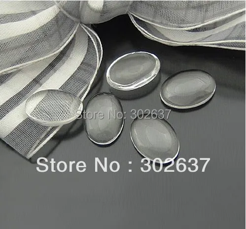 FREE SHIPPING 20PCS Oval Clear Transparent Domed Magnifying Glass Cabochon Cover 25x18mm #22644