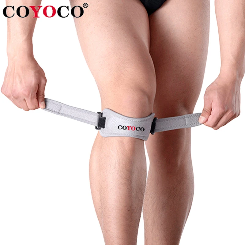 1 Pcs Adjustable Patella Pad Protector Brace Knee Support KneePad COYOCO Brand Anti Falls Injury Bandage Patella Guard Grey