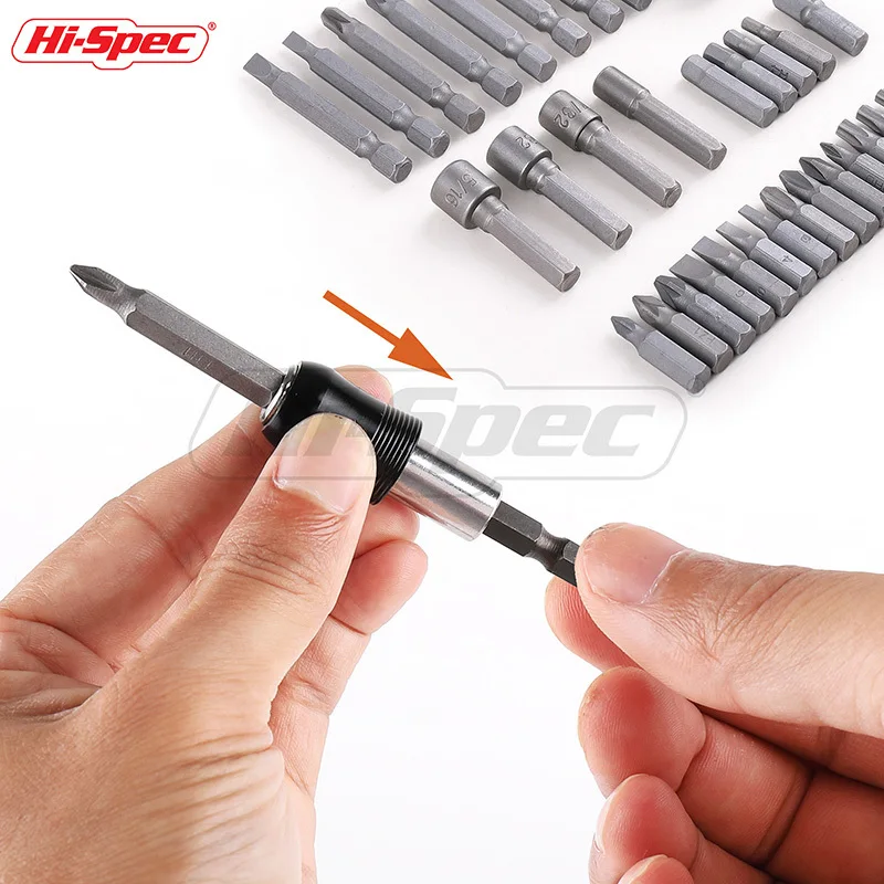 Hi-Spec Screwdriver Bit Set Magnetic 25mm 50mm Long Screwdriver Bit Adapter Tool Extension Bit Holder Screwdriver Bits in Case