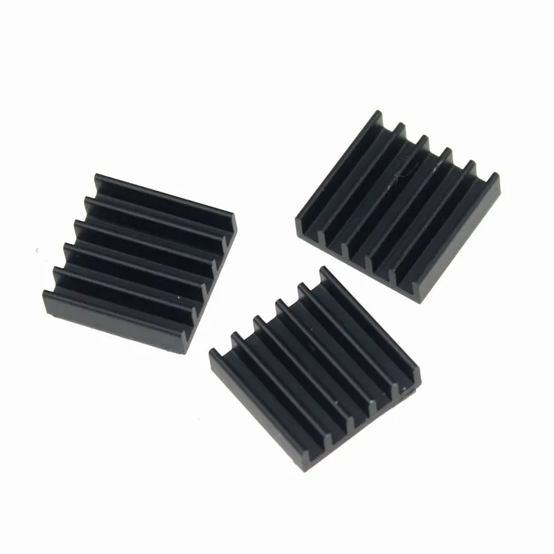 gdstime 50 Pieces Black 14X14X4mm IC LED Cooling Cooler Heatsink 14mm x 14mm x 4mm Aluminum Heat Sink