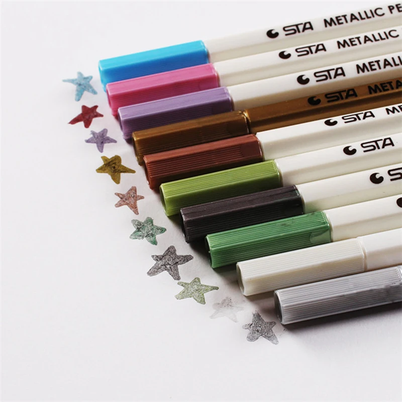 10pcs/lot office stationery scribble pen glass pen Highlighter for paper DIY drawing colors set for school supplies