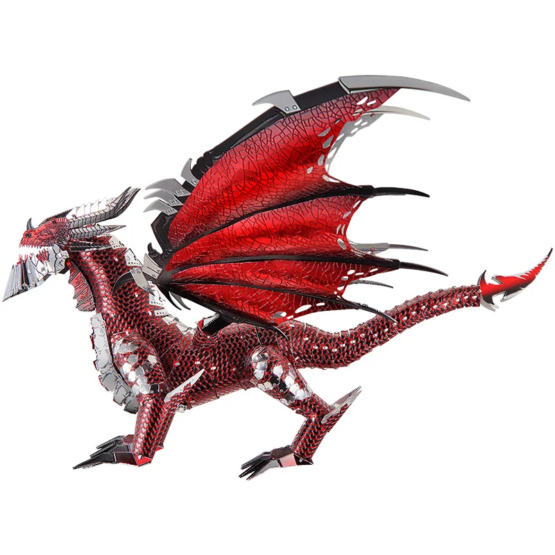 2019 Piececool 3D Metal Puzzle The Black Dragon Model DIY Laser Cut Assemble Jigsaw Toy Desktop decoration GIFT For Audit kids