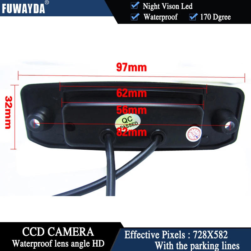 FUWAYDA CAR CAMERA REAR VIEW REVERSE COLOR CCD DEGREE WATERPROO WITH parking lines FOR Hyundai Elantra Terracan Tucson Accent