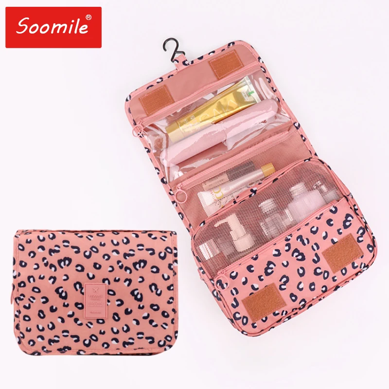 Women Travel Bath Make Up Bag Ladies Waterproof Hanging Cosmetic Bags Female Zipper Necessaire  Toiletry Bag Travel Organizer