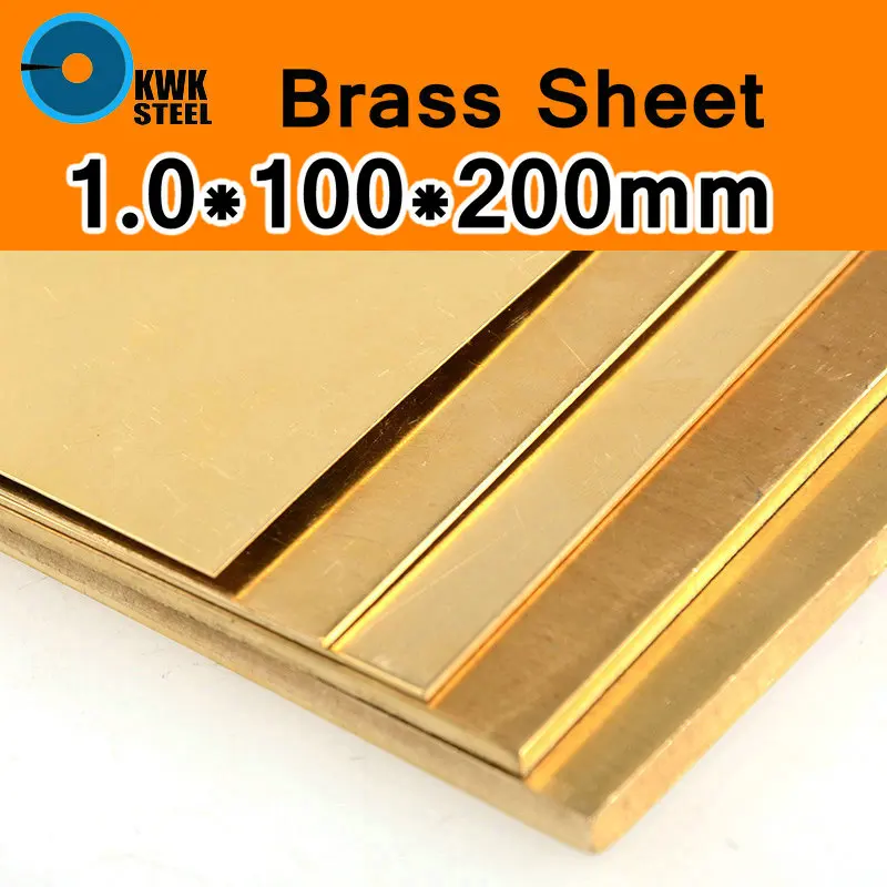 

1 * 100 * 200mm Brass Sheet Plate of CuZn40 2.036 CW509N C28000 C3712 H62 Customized Size Laser Cut CNC Mould DIY Frame Metal