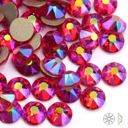 8 big 8 small SS16 SS20 Light Siam AB 3D Nail Art Decoration Rhinestones Golden Flatback Rhinestones Glitter clothing Gems