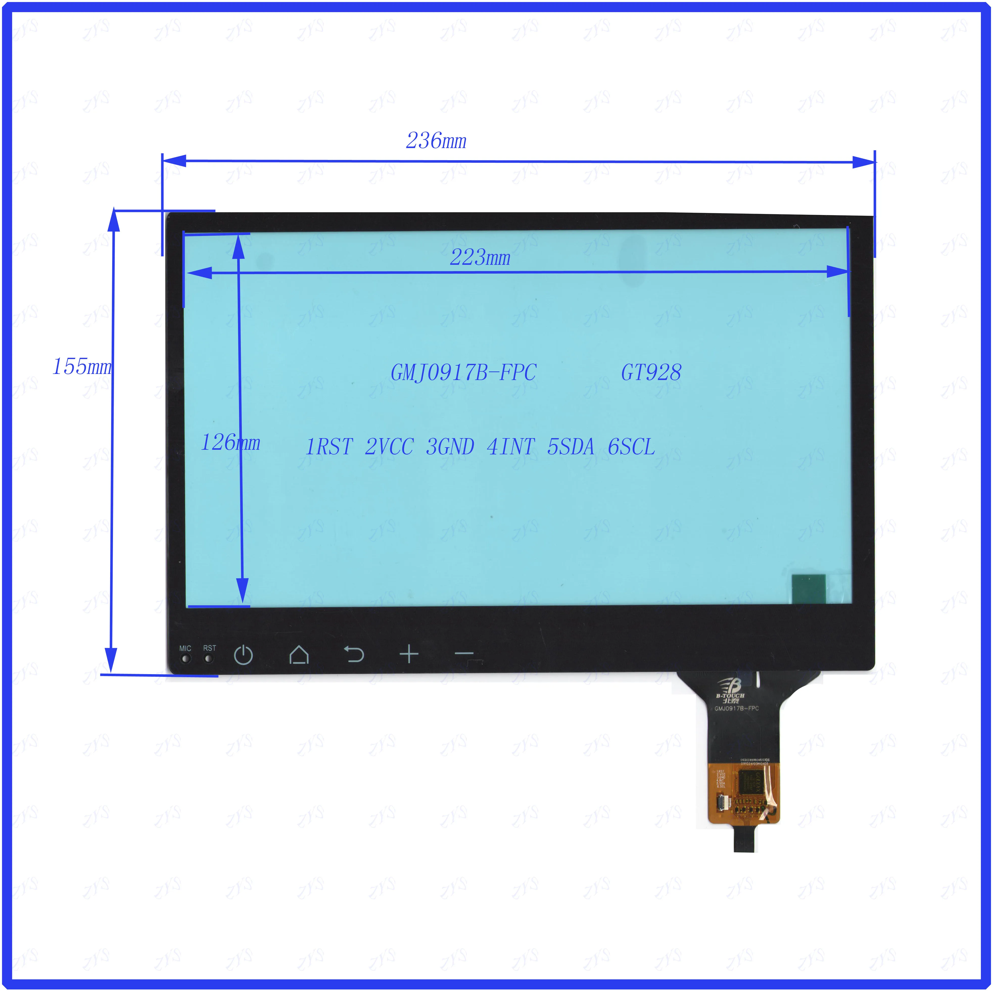 

ZhiYuSun Freeshipping GMJ0917B 236*155mm Capacitive screen GT928