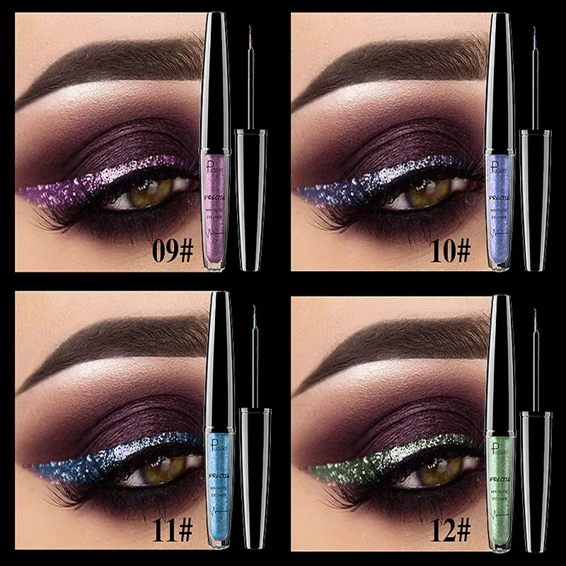 Te Koop-Pudaier Liquid Shimmer Eyeliner Gel Waterdichte Langdurige Glitter Eyeliner Make-Up Goudblauwe Eyeliners Cosmetica