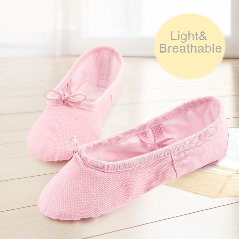 Women Kids Girl Boy Canvas Cotton Ballet Dance Yoga Gym Shoes Girls Adult Soft Sole Ballet Flat Slippers