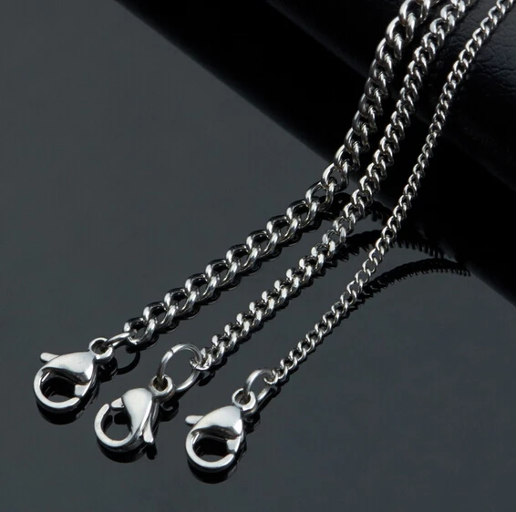 50pcs Lot wholesale strong stainless steel   4.2mm Smooth Curb Link  chain necklace 18 inch-32 inch