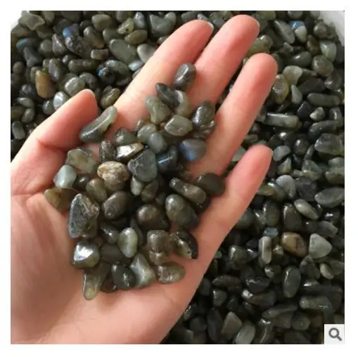 LABRADORITE medium tumbled 100g bulk Spectrolite, flash 7-9mm