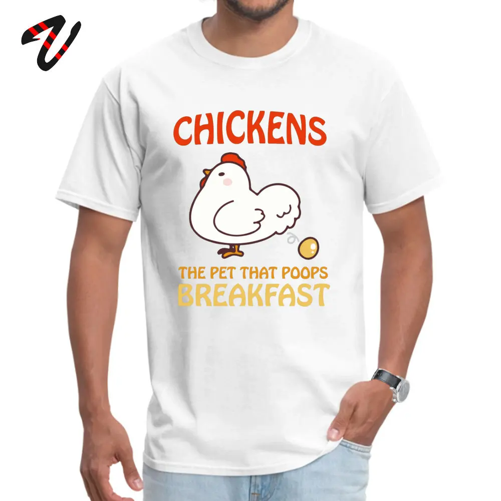 Design Men's T-shirts Chickens Pet That Poops Breakfast Funny Quote Tshirt Cartoon Male T Shirt Summer Tees Drop Shipping