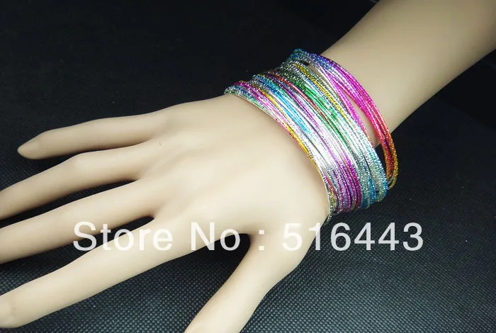 Hot Sale 60pcs Colorful Womens Charms Enamel Frosted Bangles Bracelets Wholesale Fashion Jewelry A-239