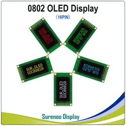Pantalla OLED real, 0802 OLED paralelo Compatible 802 8*2 caracteres módulo LCD pantalla LCM incorporada WS0010, soporte SPI