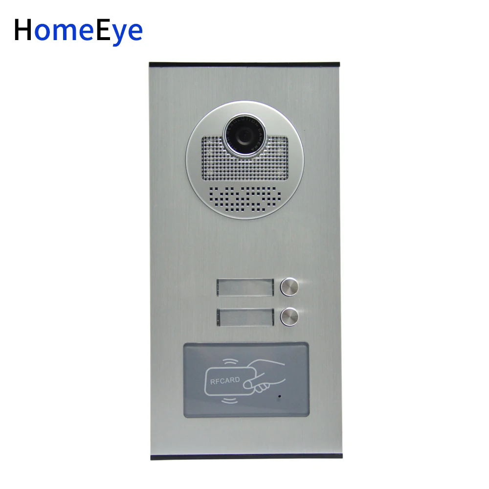 HomeEye 2 Families Door Bell Home Access Control System 4.3'' LTD 4-Wire Multi Apartments Video Door Phone Intercom + RFID Card