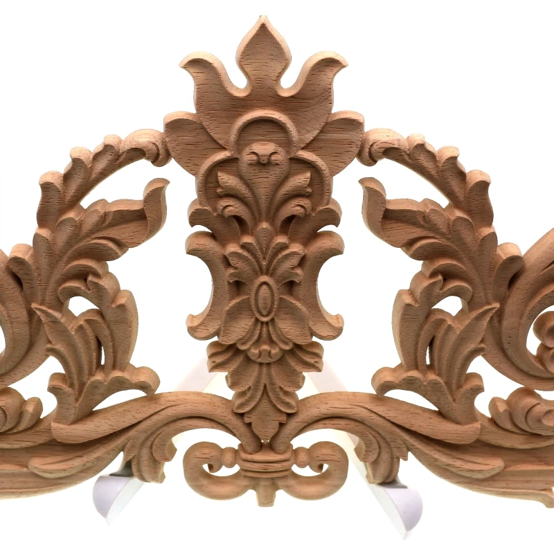 RUNBAZEF Creative Wood European Solid Floral Pattern Patch Furniture Door Flower Background Wall Cupboard Decoration Carving