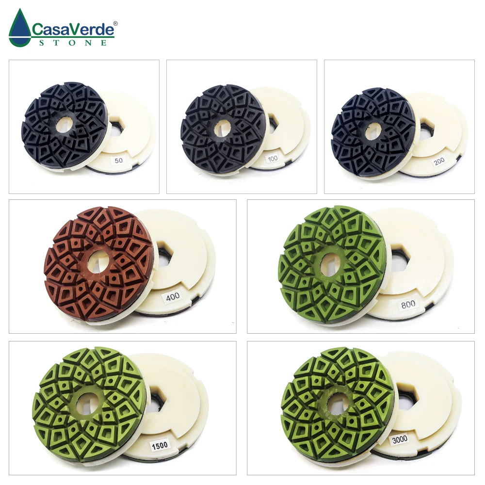Imagem -03 - Snail Lock Back Edge Polishing Pads Rodas Abrasivas para Mármore e Granito Dc-cegpp02 em