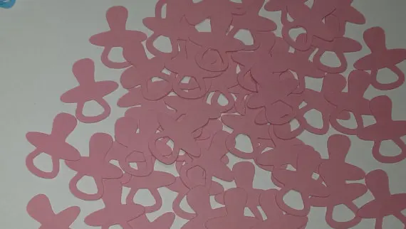 100 Pink Binky, Pacifier Paper Table Scatter Table decor scrapbook Confettis