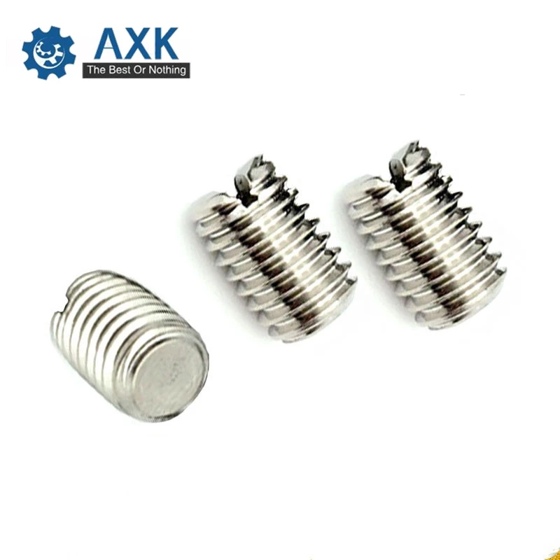 Set Screw Stainless Steel 100pcs/lot M4 M5 M6 Machine Stainlness High Quality Service Electrical Slotted Din551 With Flat Point