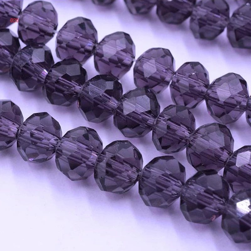 FLTMRH     Box hot- 50 PCs Purple Crystal Glass Faceted Rondelle Beads 50 6mm