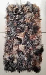 Low price complex pattern of  fox plate/ woven style of fox fur blanket