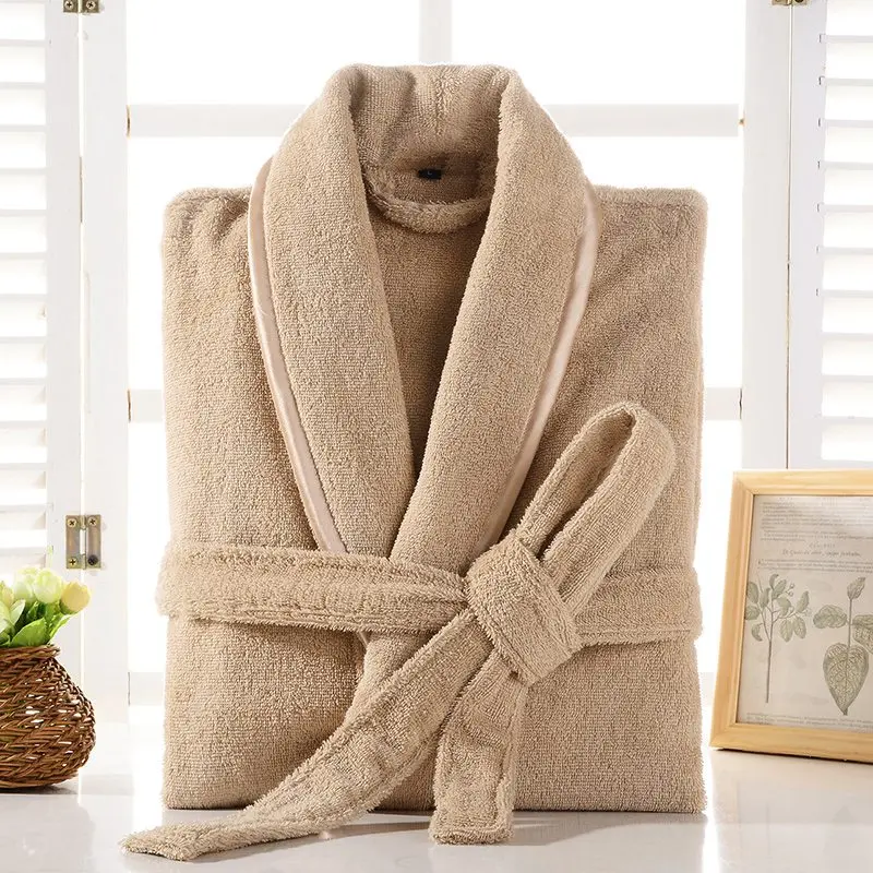 Women Bathrobe Terry Bath White for hotel robe, sauna and swimming pool soft cotton terry robe large size long bath robe for men