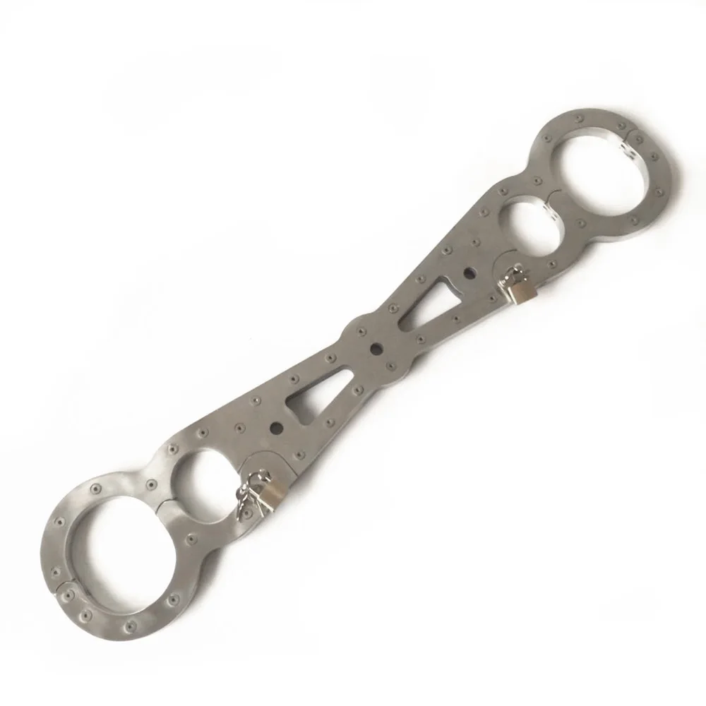 stainless steel hand foot and flail handcuffs bdsm fetish bondage set adult games toys for couple