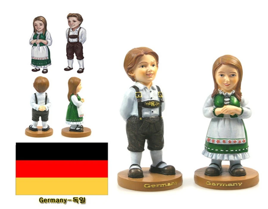 

Hand-painted Germany National Costumes A Pair Of Doll Statue Resin Crafts Tourism Souvenir Gifts Collection Home Decortion