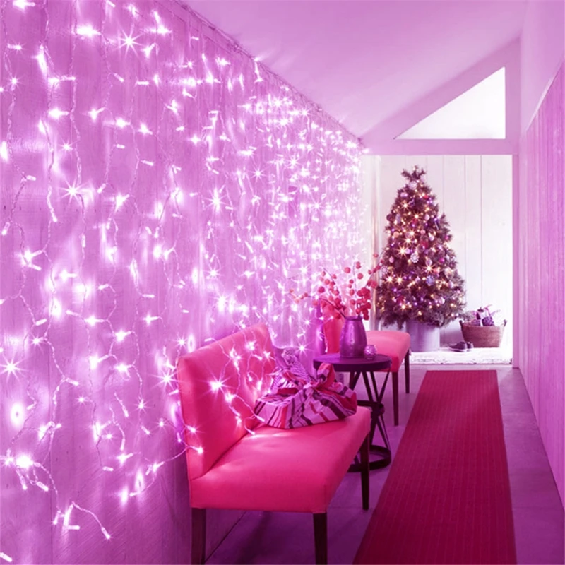 5M Wave Stripe Window Decoration Curtain Led Wedding Fairy Lights Christmas Outdoor Waterproof Garden Grass Home H-24