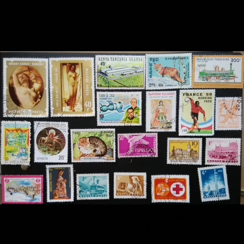 100 pcs/lot postage stamps Good Condition  With Post Mark From All The World Stamps Brand