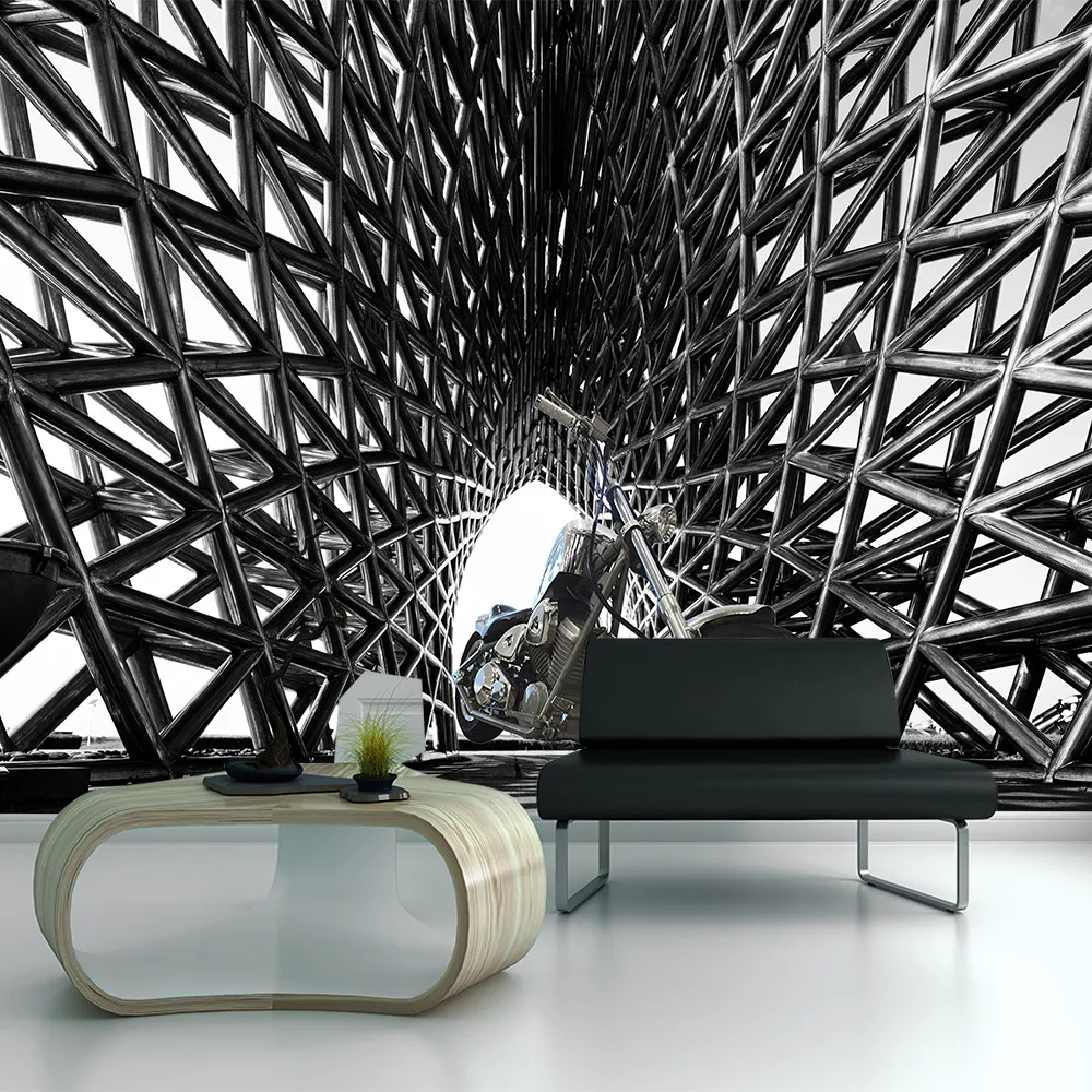 

Custom 3d wallpaper atmosphere creative punk motorcycle living room bedroom wall decoration - high-grade waterproof material