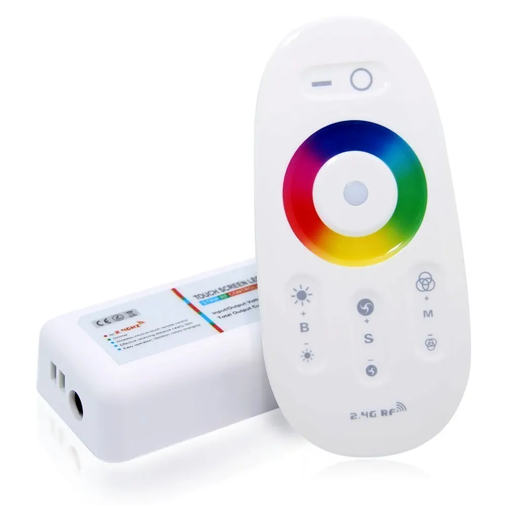 

New arrive DC 12V 24V 2.4G Touch Screen LED RGB Controller +RF Remote Control for 5050 3528 RGB led strips